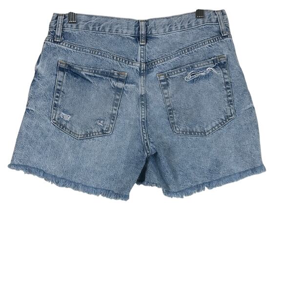 Free People Maggie Mid Rise Jean Shorts Womens 27 Light Wash Distressed Festival - Picture 4 of 7